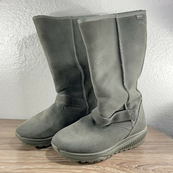 Skechers Shoes - Women's Sketchers Shape Ups Toning Boots Green Suede Sz 9 Shearling Line 24857